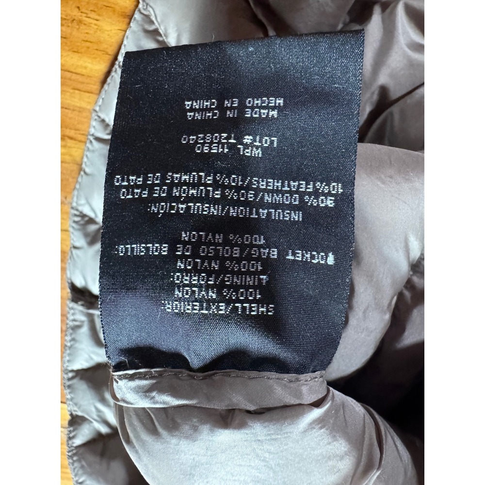 Hooded Lightweight Puffer Coat in Taupe - Picture 8 of 9